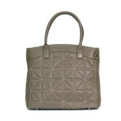 Quilted Taupe Town Tote